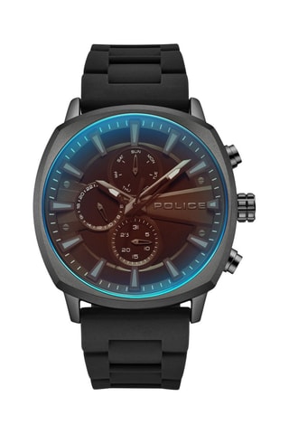 Montre à quartz en silicone - Noir et gris