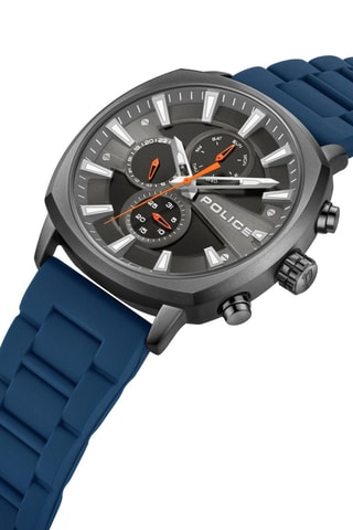 Montre à quartz en silicone - Bleu et gris