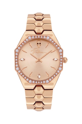 Montre à quartz en doré à l'or rose