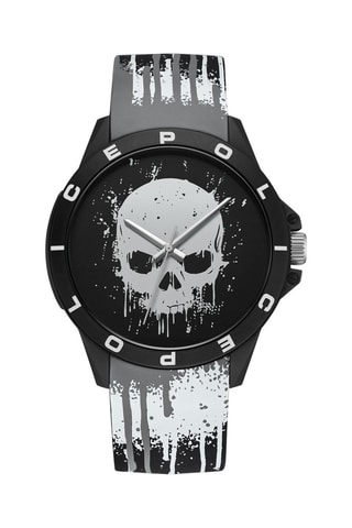 Silicone Quartz Horloge Zwart en Grijs