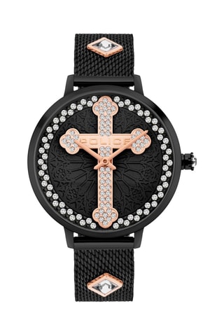 Stalen en Ion Doublé Zwart Quartz Horloge