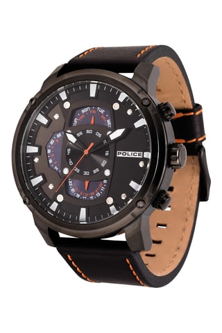 Montre à quartz en cuir - Noir