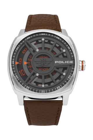 Leren Quartz Horloge - Bruin en Zilverkleurig