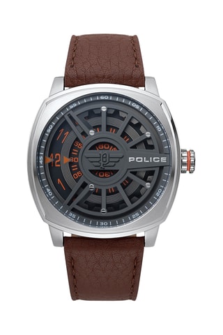 Leren Quartz Horloge - Bruin en Zilverkleurig