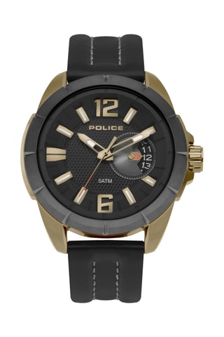 Montre à quartz en cuir - Noir