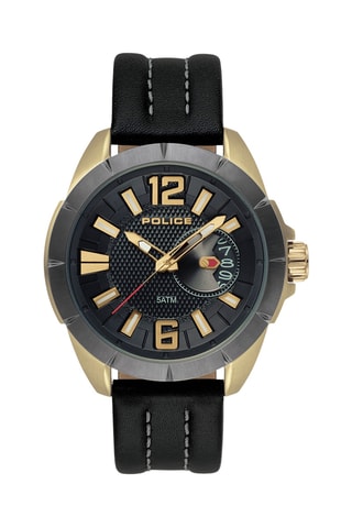 Montre à quartz en cuir - Noir