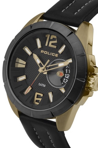 Montre à quartz en cuir - Noir