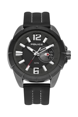 Montre à quartz en cuir - Noir