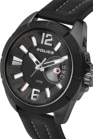 Montre à quartz en cuir - Noir