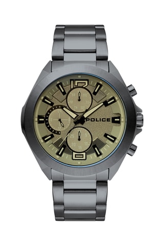 Montre à quartz - Gris et jaune