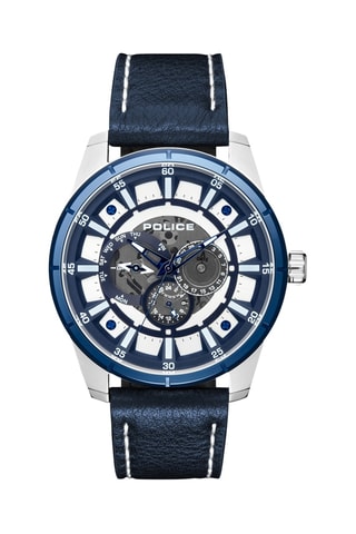 Montre à quartz en cuir - Bleu