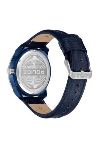 Montre à quartz en cuir - Argenté et bleu