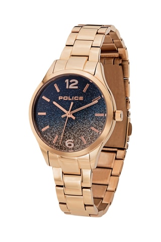 Montre à quartz en acier - Doré et bleu foncé