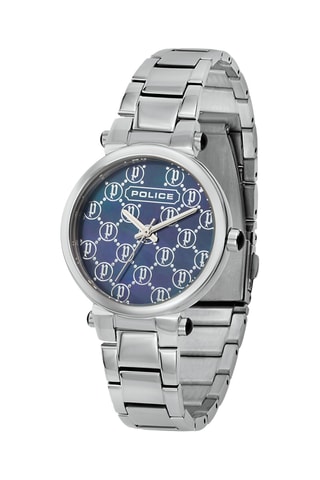 Stalen Quartz Horloge - Zilverkleurig en Blauw
