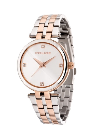 Montre à quartz en acier - Argenté et doré rose