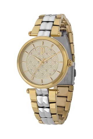 Montre à quartz en acier - Doré et argenté