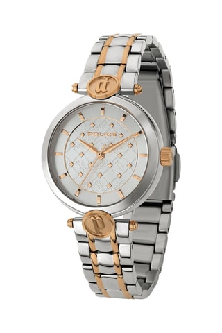 Montre à quartz en acier - Argenté et doré rose