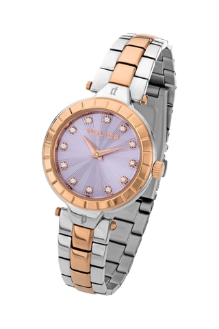 Montre à quartz en acier - Argenté et doré rose