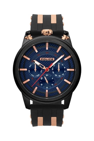 Montre à quartz en cuir - Noir et doré