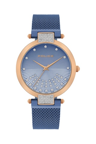 Montre à quartz en acier - Bleu et doré