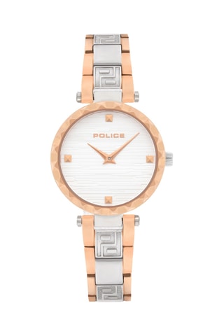 Montre à quartz en acier - Argenté et doré rose