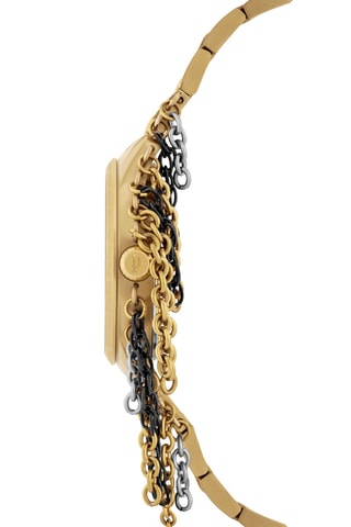 Montre à quartz en acier en acier - Doré