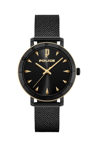 Stalen Quartz Horloge - Zwart en Goudkleurig