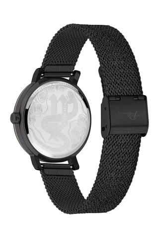 Stalen Quartz Horloge - Zwart en Goudkleurig