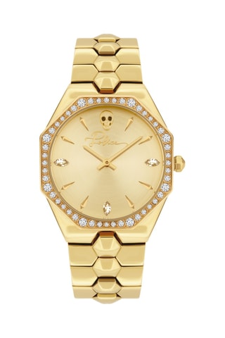 Montre à quartz en acier - Doré