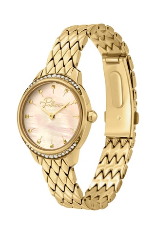 Montre à quartz en acier - Doré et blanc