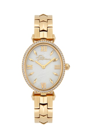 Montre à quartz en acier - Doré et blanc