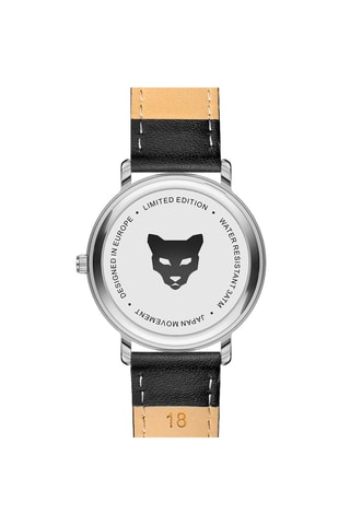 Montre à quartz en cuir Mariazell - Noir et argenté