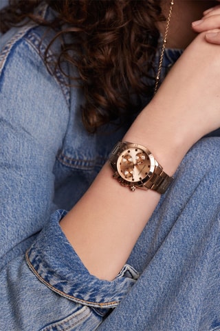 Montre à quartz en acier Valencia - Doré rose 