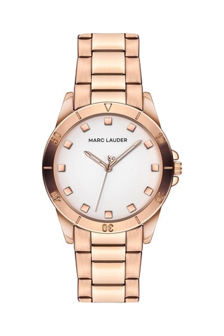 Montre à quartz en acier Verona - Doré rose et blanc