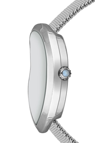 Montre à quartz en acier et nacre Old money - Argenté et blanc 