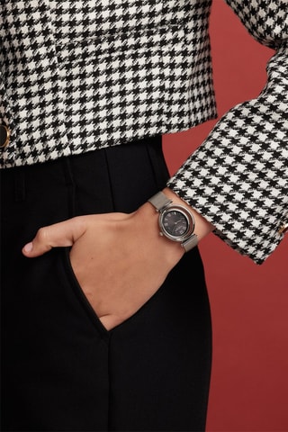 Montre à quartz en acier Clare - Argenté