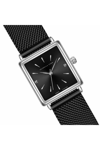 Montre à quartz en acier et diamants