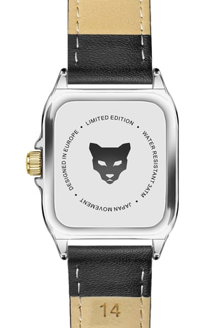 Leren Quartz Horloge Palermo - Zwart en Goudkleurig