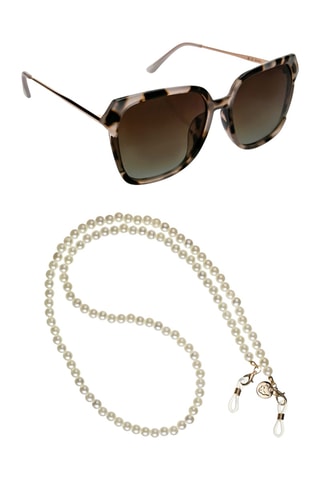 Gepolariseerde Zonnebril en Ketting Uniseks - Categorie 3 - Beige