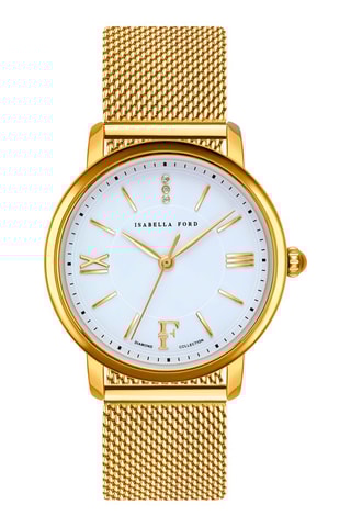 Montre à quartz en acier et diamants Selene