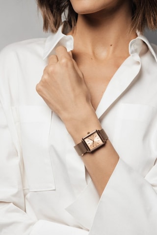 Stalen Quartz Horloge met Diamant Adéline