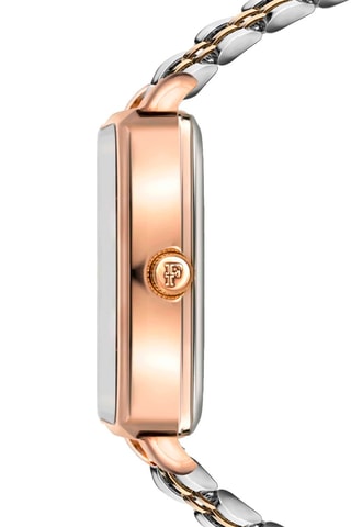 Montre à quartz en acier et diamant Elisabeth