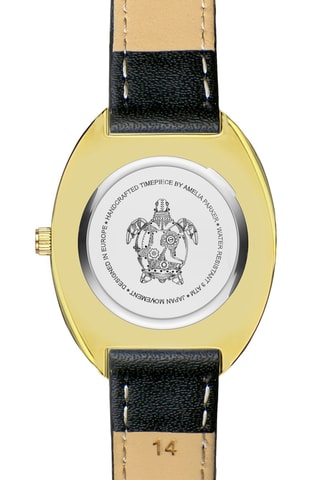 Montre à quartz en cuir Crema - Noir