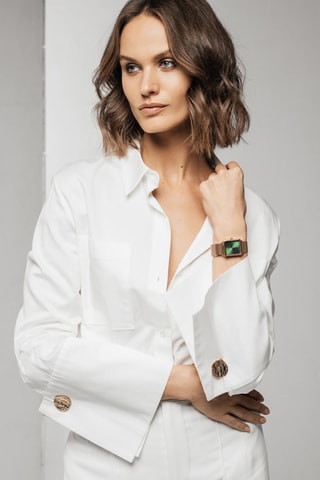 Stalen Quartz Horloge met Diamant Elisabeth