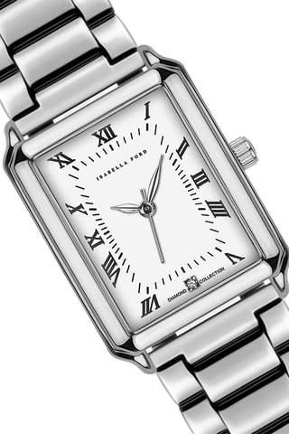 Montre à quartz en acier et diamant Netty