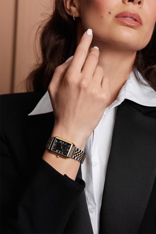 Montre à quartz en acier et diamant Elene