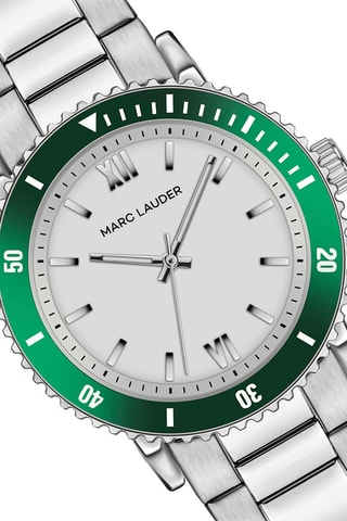 Montre à quartz en acier Sofia - Argenté et vert