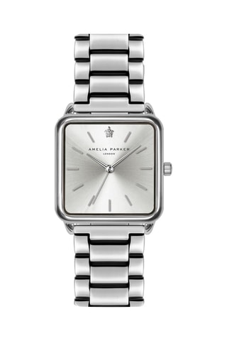 Stalen Quartz Horloge Plaza Zilverkleurig