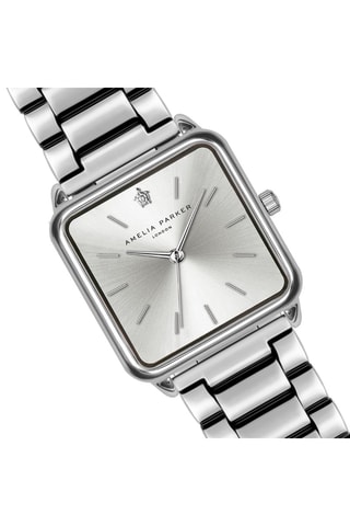 Stalen Quartz Horloge Plaza Zilverkleurig