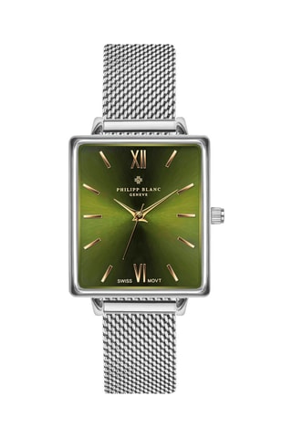 Montre à quartz en acier - Argenté et vert